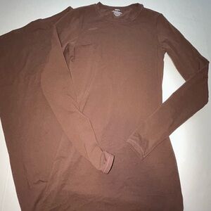 SKIMS Brown Long Sleeve Maxi Dress